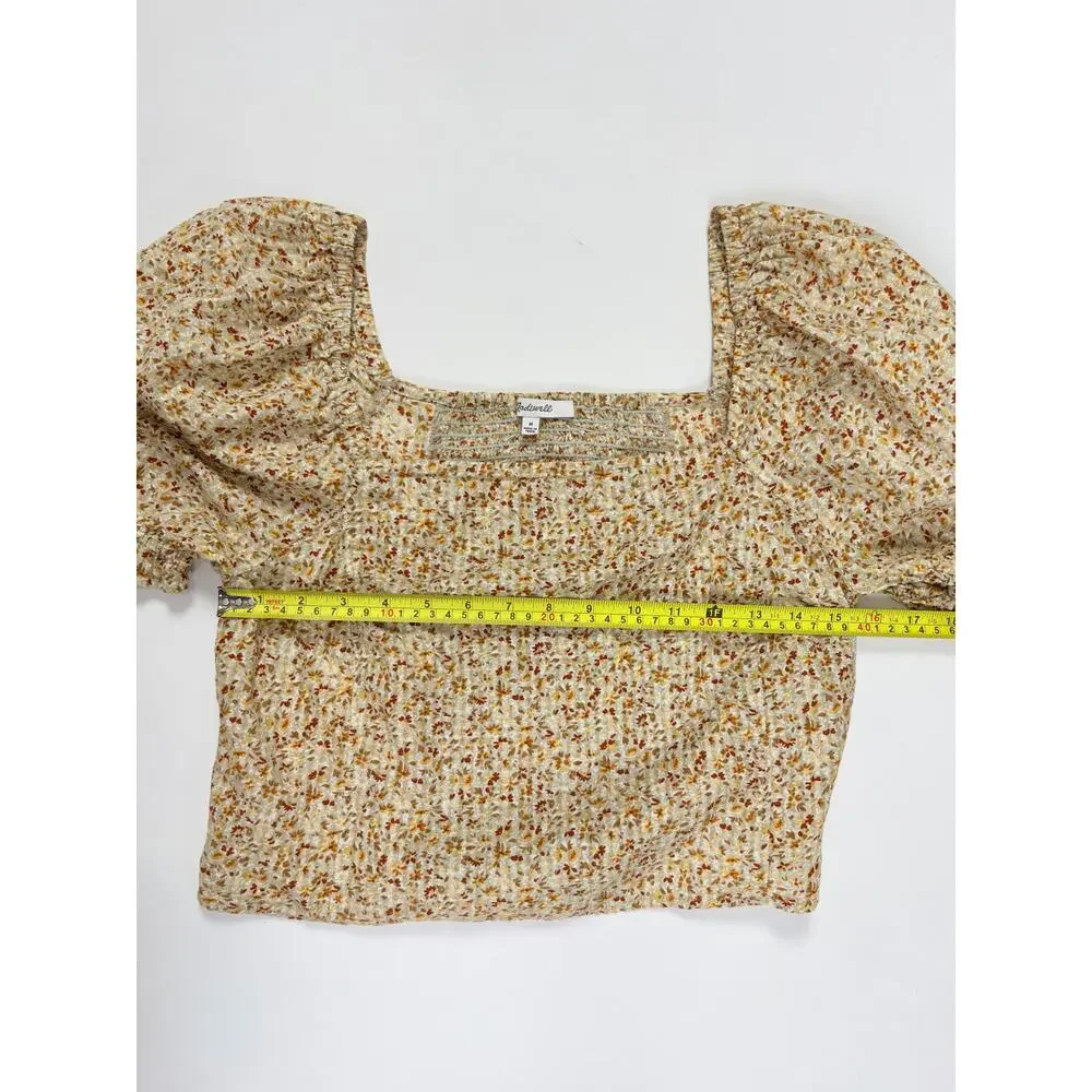 Madewell Bundle Floral Smocked Puff Sleeve Top Linen Blend Tank Boho Cottagecore